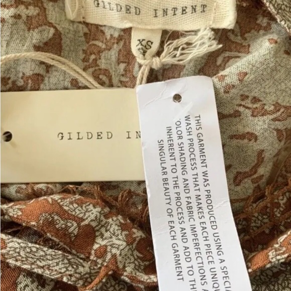 NWT: Gilded Intent Boho Hi-Lo Top V-Neck Long Sleeves women's size XS - Picture 8 of 11